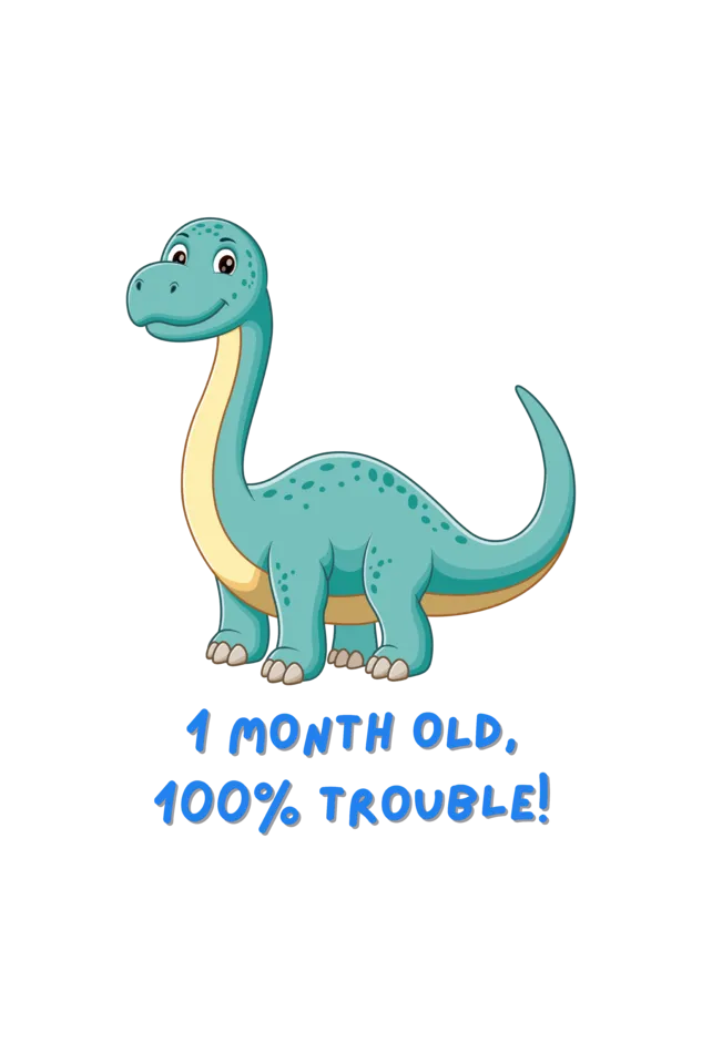 1 Month Dino-Mite Cuteness: Baby Dino Romper for Tiny Adventurers & Monthly Milestone!