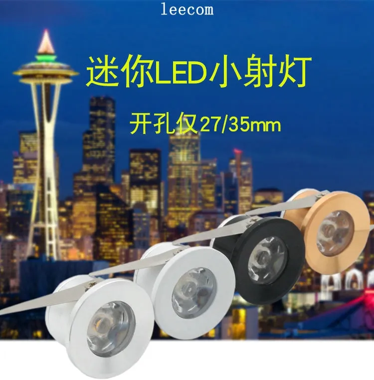 10pcs/lot Mini Downlight Under 31mm  Cabinet Spot Light 1W Ceiling Recessed Lamp AC85-265V Dimmable Down lights