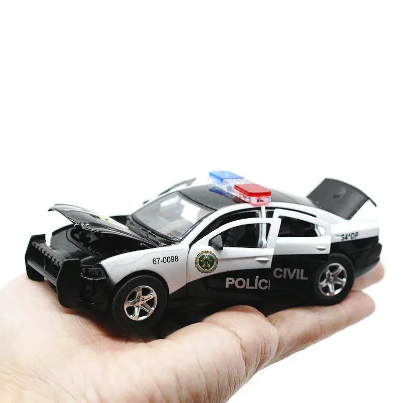 1:32 Scale Diecast Alloy Dodge Charger Police Car with Sound & Lights