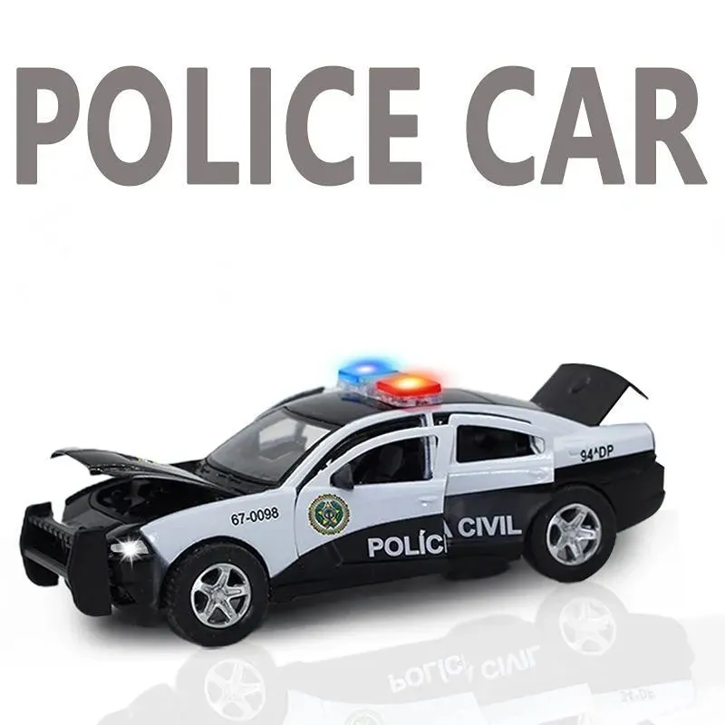 1:32 Scale Diecast Alloy Dodge Charger Police Car with Sound & Lights