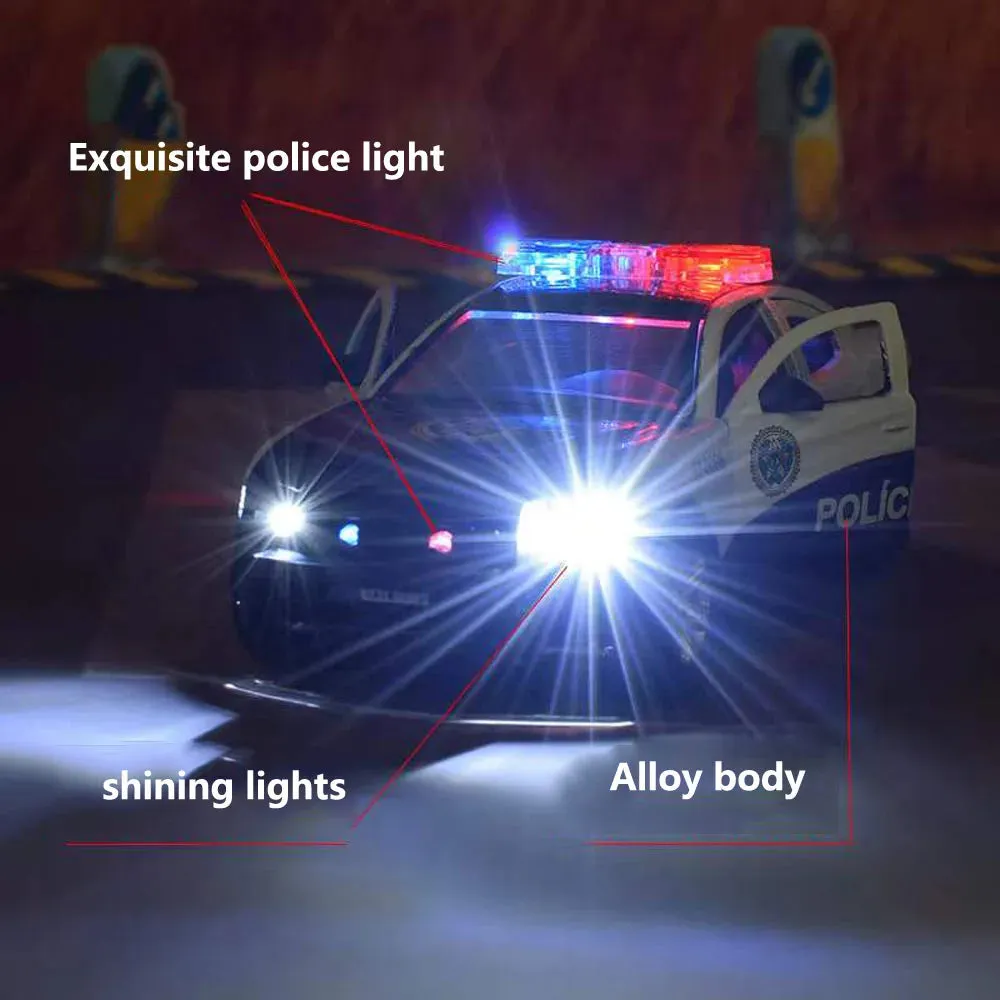 1:32 Scale Diecast Alloy Dodge Charger Police Car with Sound & Lights