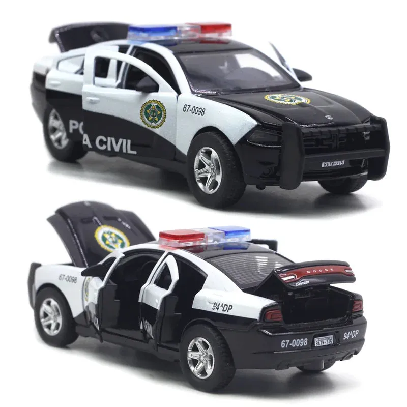 1:32 Scale Diecast Alloy Dodge Charger Police Car with Sound & Lights