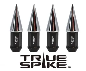 14X1.5 MM 89MM LONG CAR ONLY!!! NO TRUCKS!!! CNC MACHINED FORGED STEEL EXTENDED SPIKE (25MM DIAMETER) LUG NUTS ANODIZED ALUMINUM CAPS // 25MM CAP DIAMETER 51MM CAP LENGTH PART NUMBER LGC020