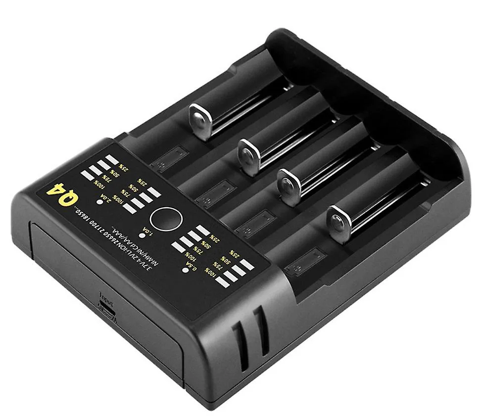 186504 slot USB charger, 26650 smart lithium battery four slot independent charger AZ15154