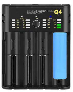 186504 slot USB charger, 26650 smart lithium battery four slot independent charger AZ15154