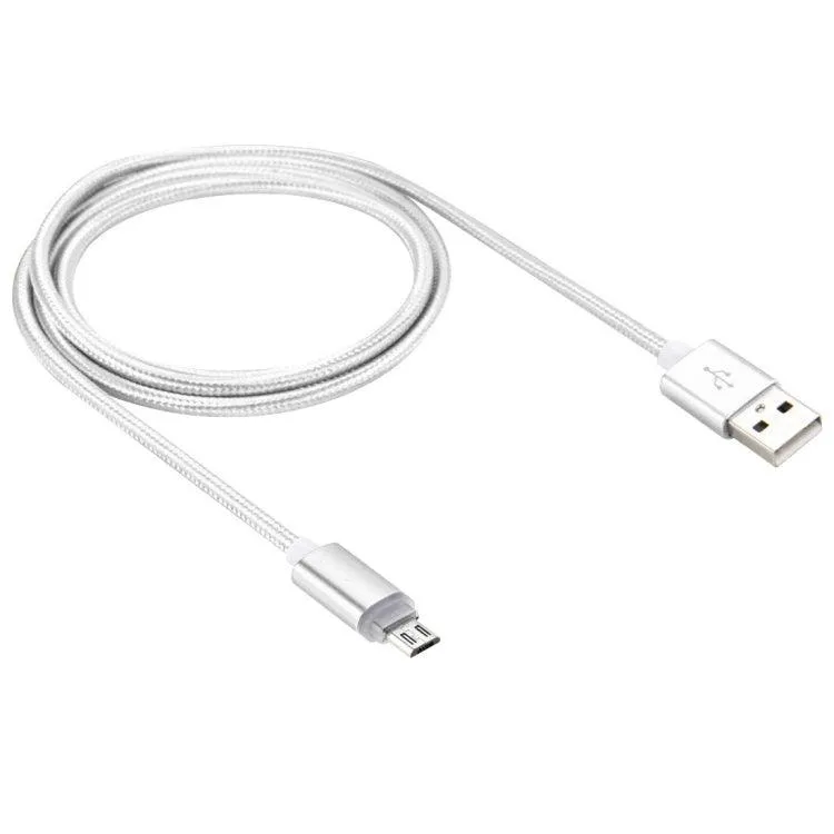 1m LED Micro USB to USB 2.0 Data Sync Cable with Woven Design