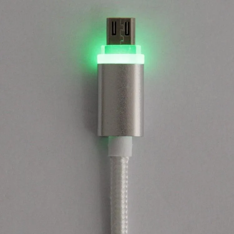 1m LED Micro USB to USB 2.0 Data Sync Cable with Woven Design