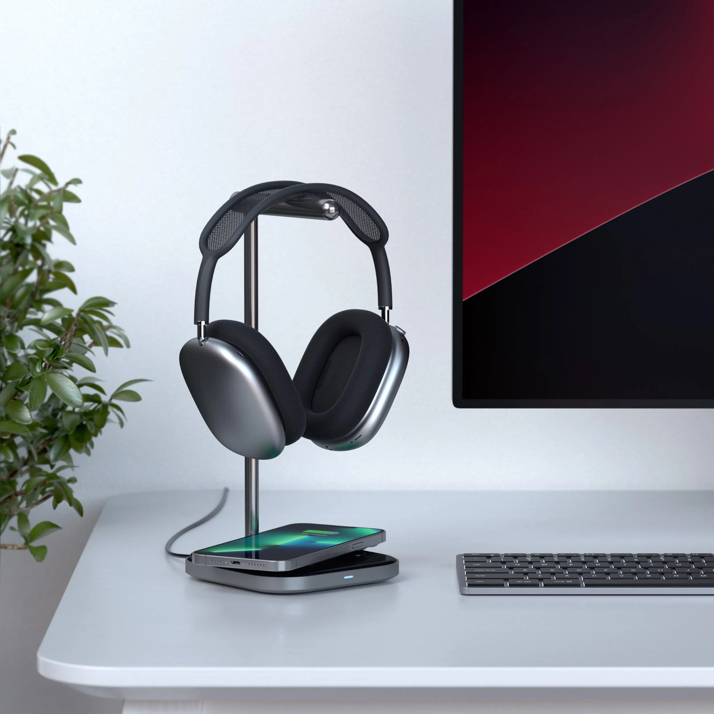 2-in-1 Headphone Stand with Wireless Charger