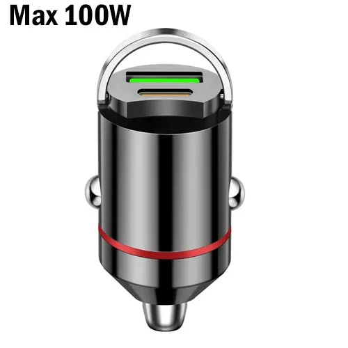 200W Car Charger Type C Mini Hidden PD Car Fast Charging for iphone 15 pro max Huawei Xiaomi Samsung Socket Car Charger Lighter