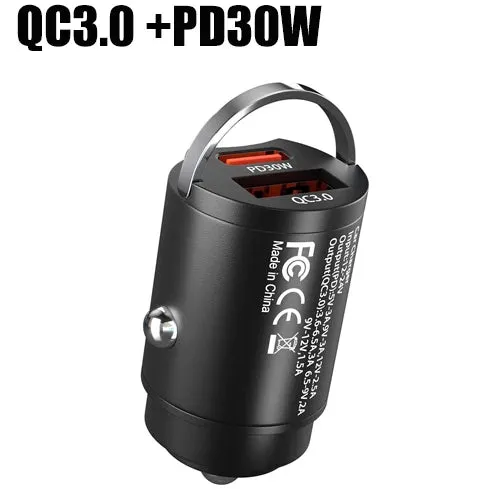 200W Car Charger Type C Mini Hidden PD Car Fast Charging for iphone 15 pro max Huawei Xiaomi Samsung Socket Car Charger Lighter