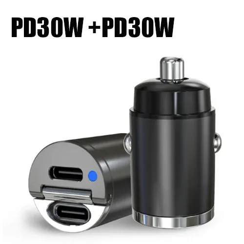 200W Car Charger Type C Mini Hidden PD Car Fast Charging for iphone 15 pro max Huawei Xiaomi Samsung Socket Car Charger Lighter