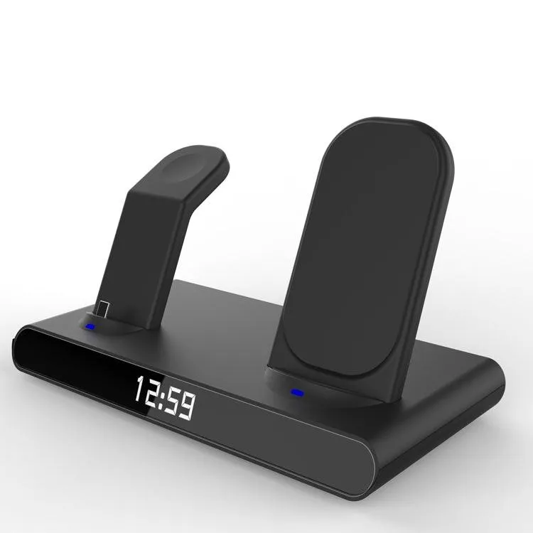 3-in-1 Folding Wireless Charger with Magnetic Clock and Fast Charging Stand - SY-011