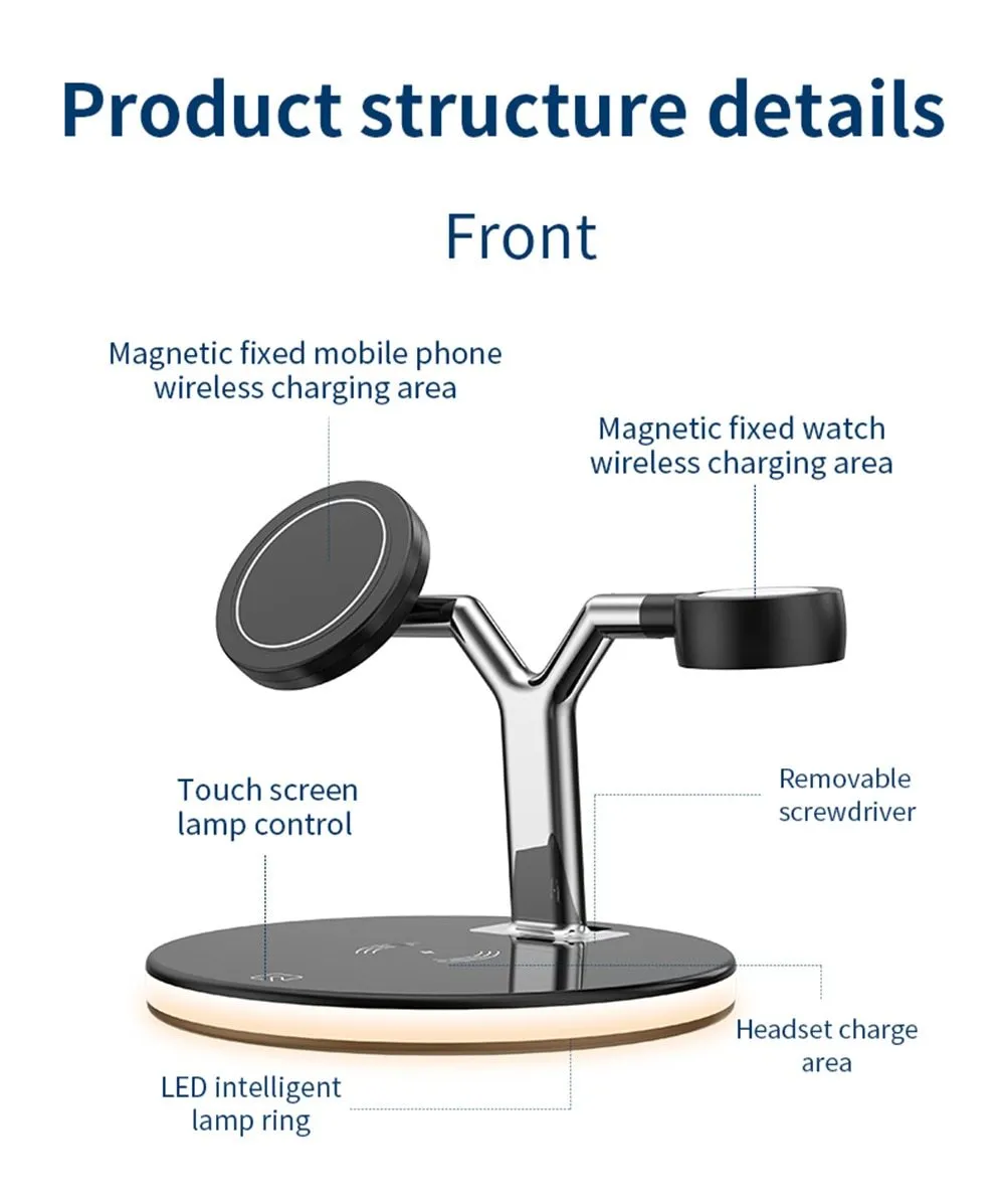 3-in-1 Magnetic Wireless Charger Stand Dock for Apple Devices