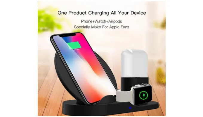 3 in 1 Wireless Charging Dock for Apple Watch, iPhone and Airpods - Ships Quick!