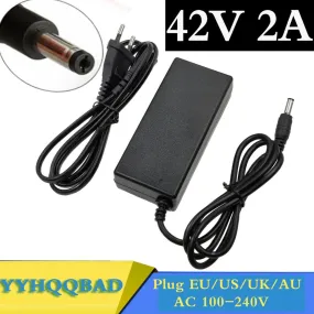 36V 2A battery charger Output 42V 2A Charger Input 100-240 VAC Lithium Li-ion Li-poly Charger For 10Series 36V Electric Bike