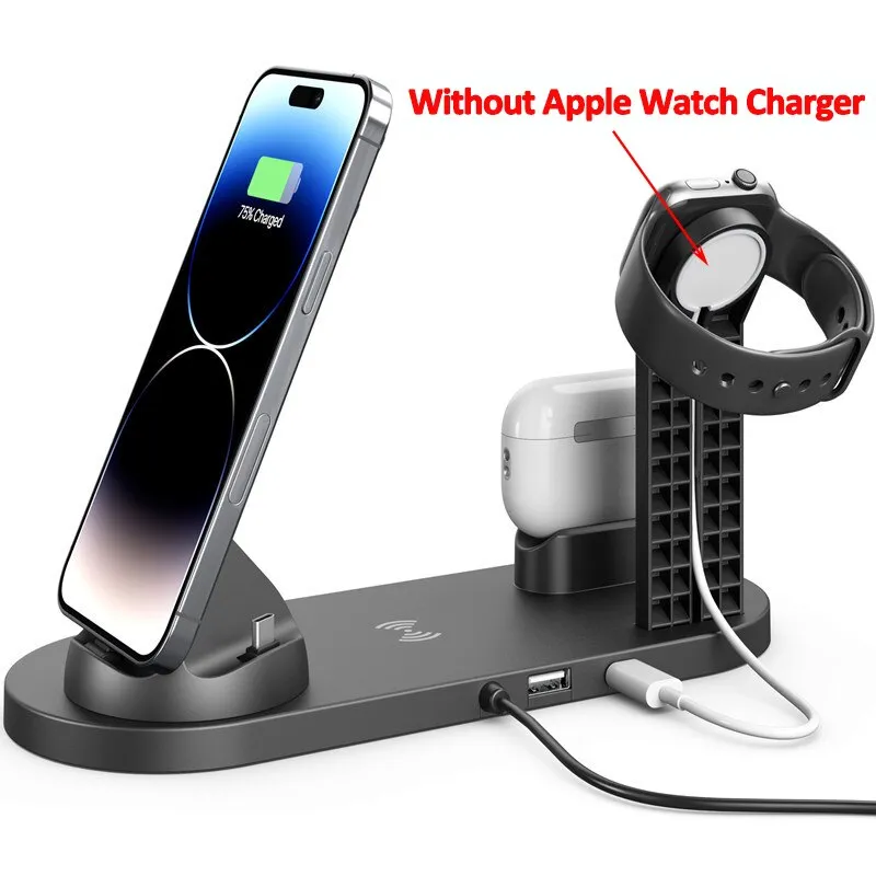 5 In 1 Wireless Charger Stand Pad For iPhone Watch Airpods