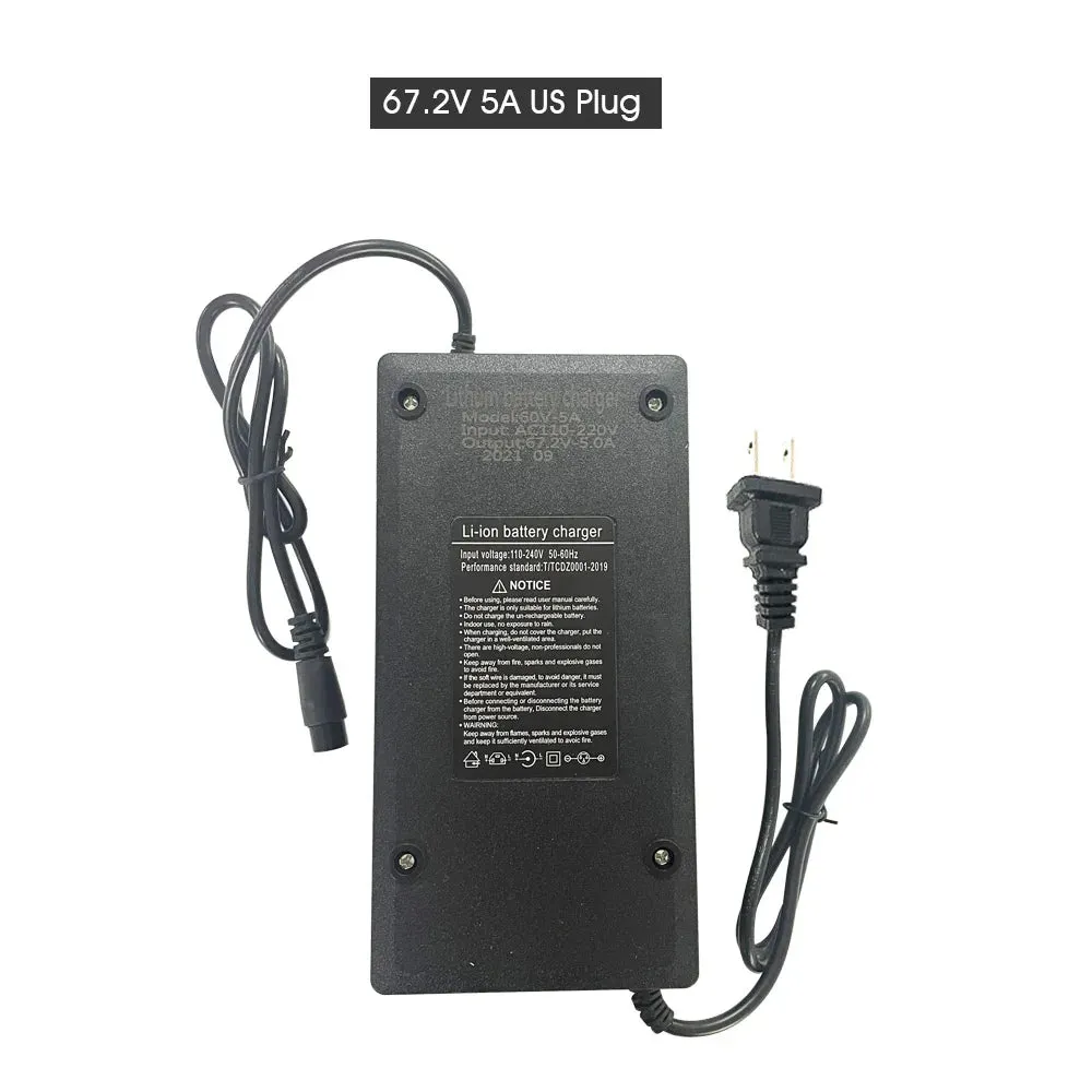 67.2V 5A Fast Charger for 60V electric scooter Lithium battery Loader chargers