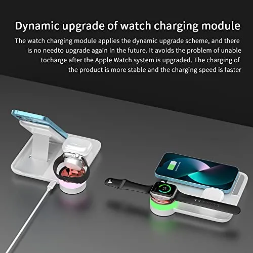 Almsbo 4 in 1 Wireless Charger,18W Fast Wireless Charging Station Dock,Foldable Charger Station for iPhone 14/13/12/11 Pro/SE/XS MAX/XR/XS/X/8/8 Plus,Apple Iwatch 8/7/ 6/SE/5/4/3/2/1,AirPods Pro/2/3