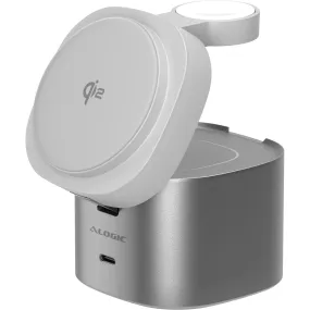 Alogic Powerpod 4-in-1 Qi2 Wireless Charging stand (White)