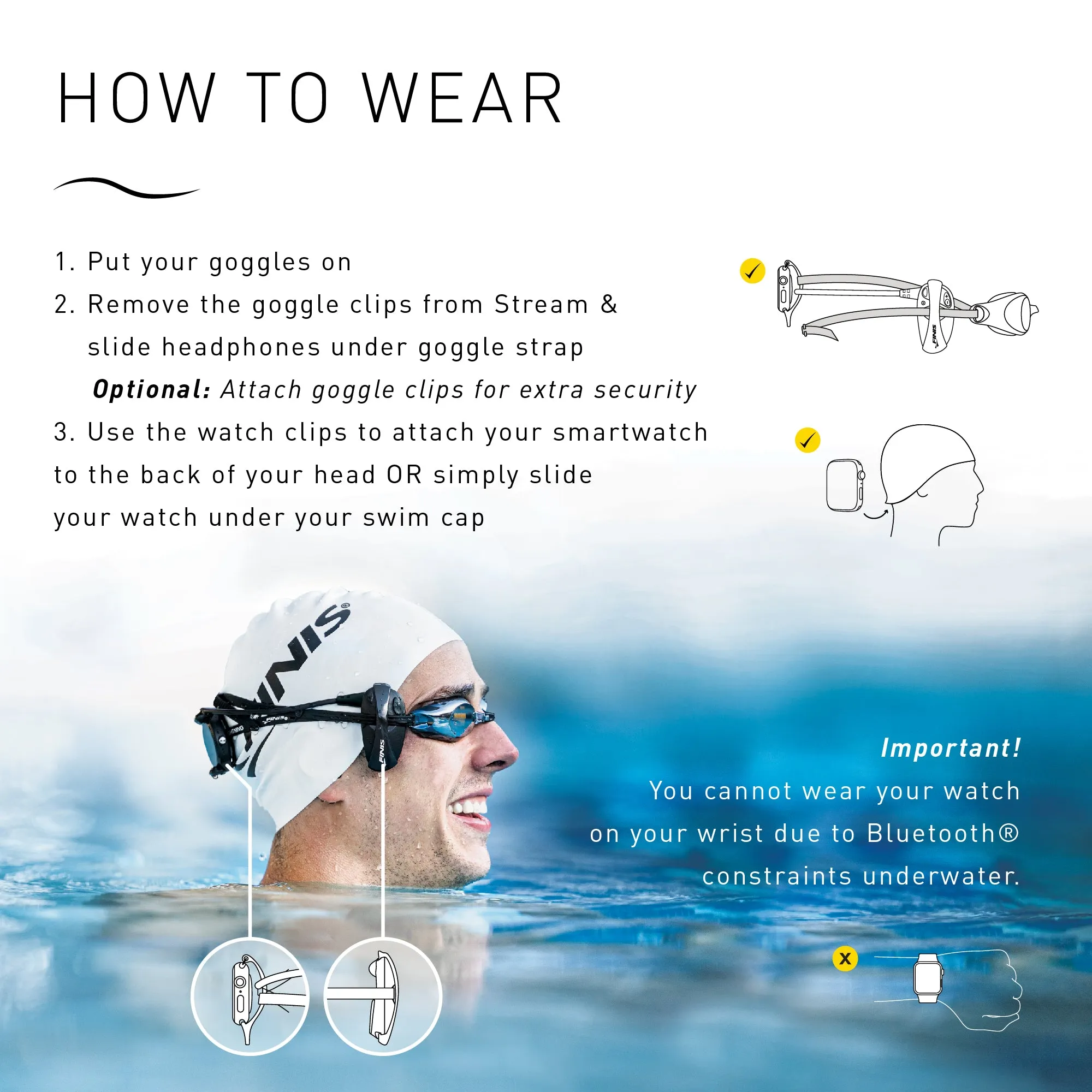 Amnis Stream Headphones | Swim Bluetooth® Headphones