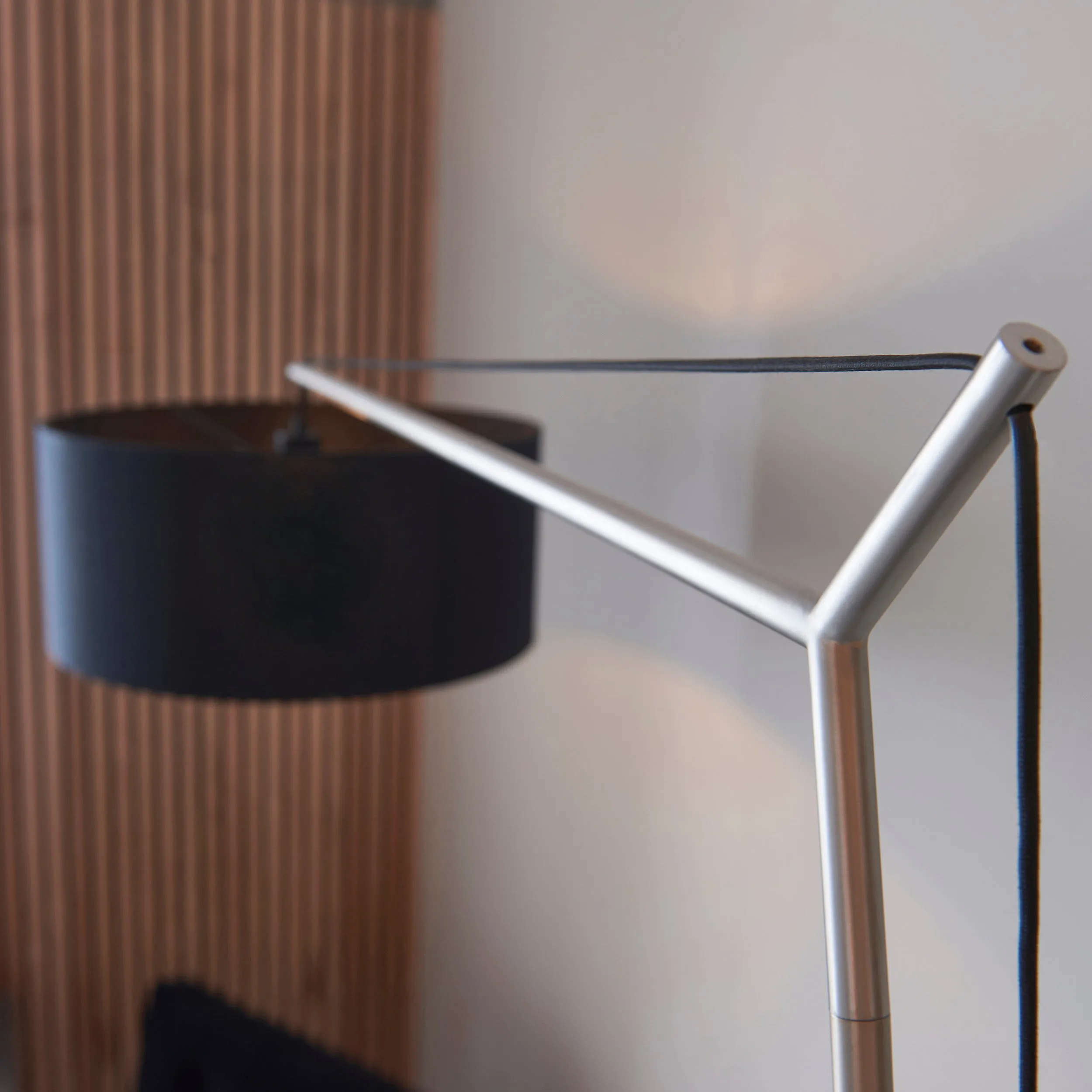 Amos Automic Floor Lamp Matt Nickel & Black