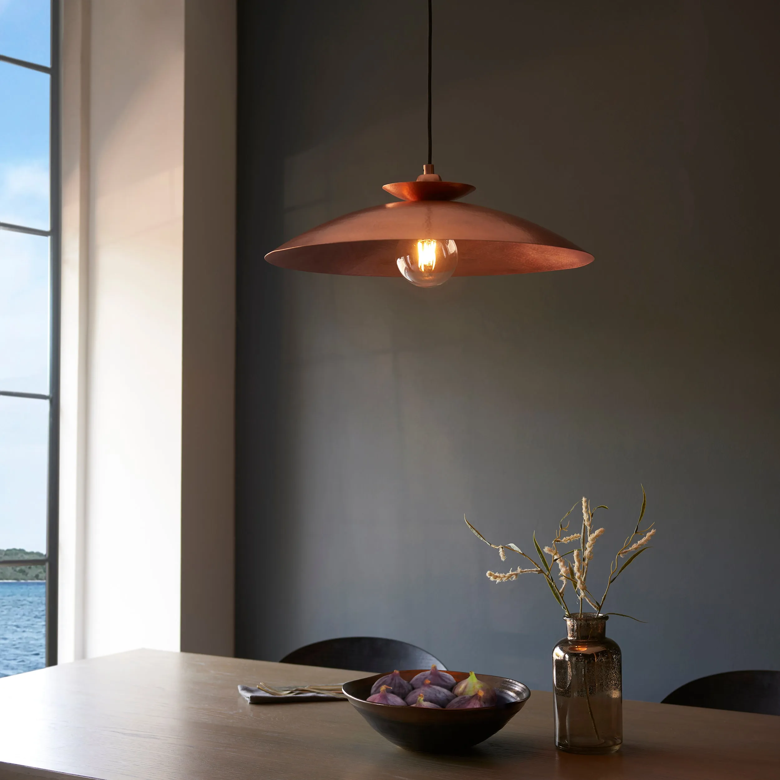 Amos Cattelan Disc Pendant Hammered Copper