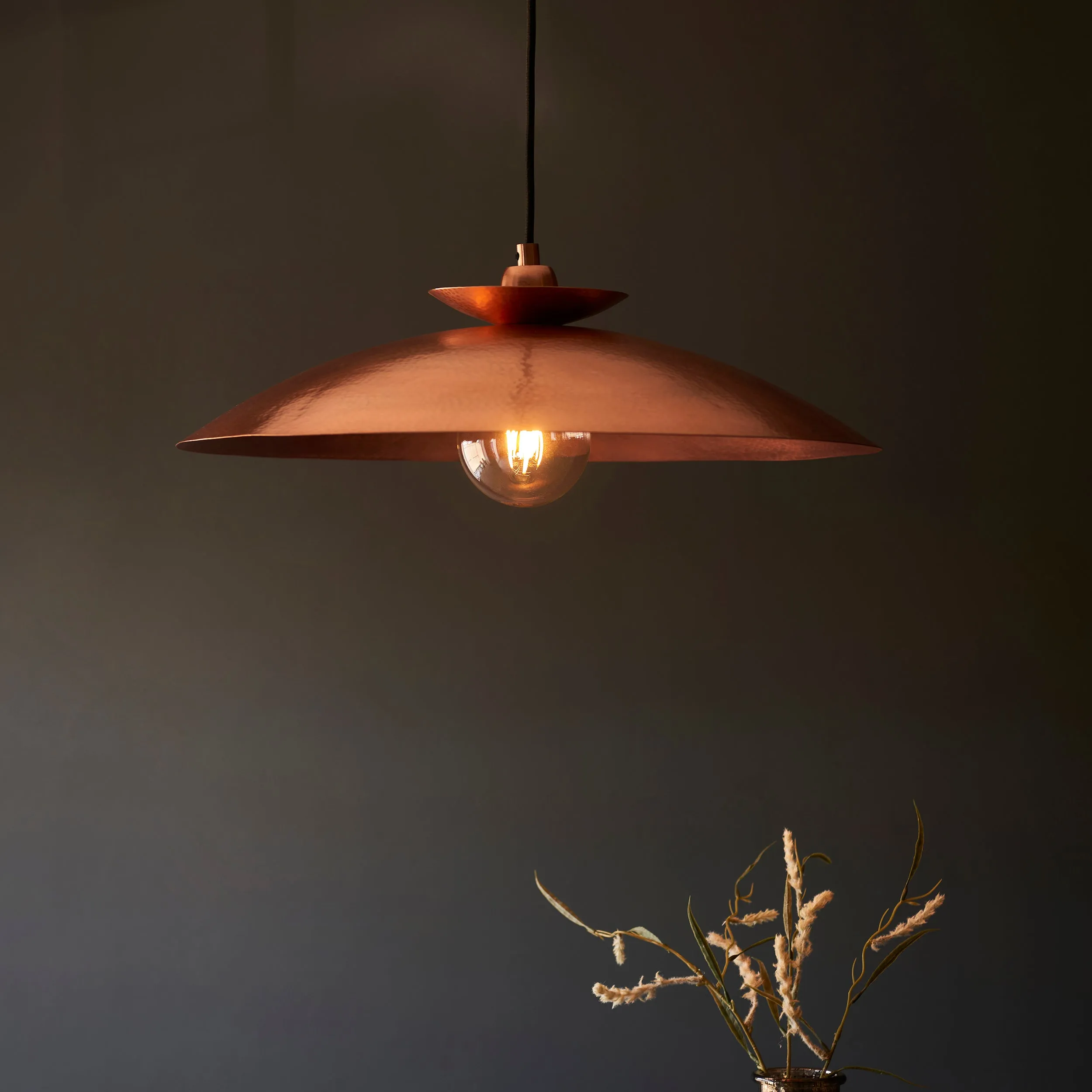 Amos Cattelan Disc Pendant Hammered Copper