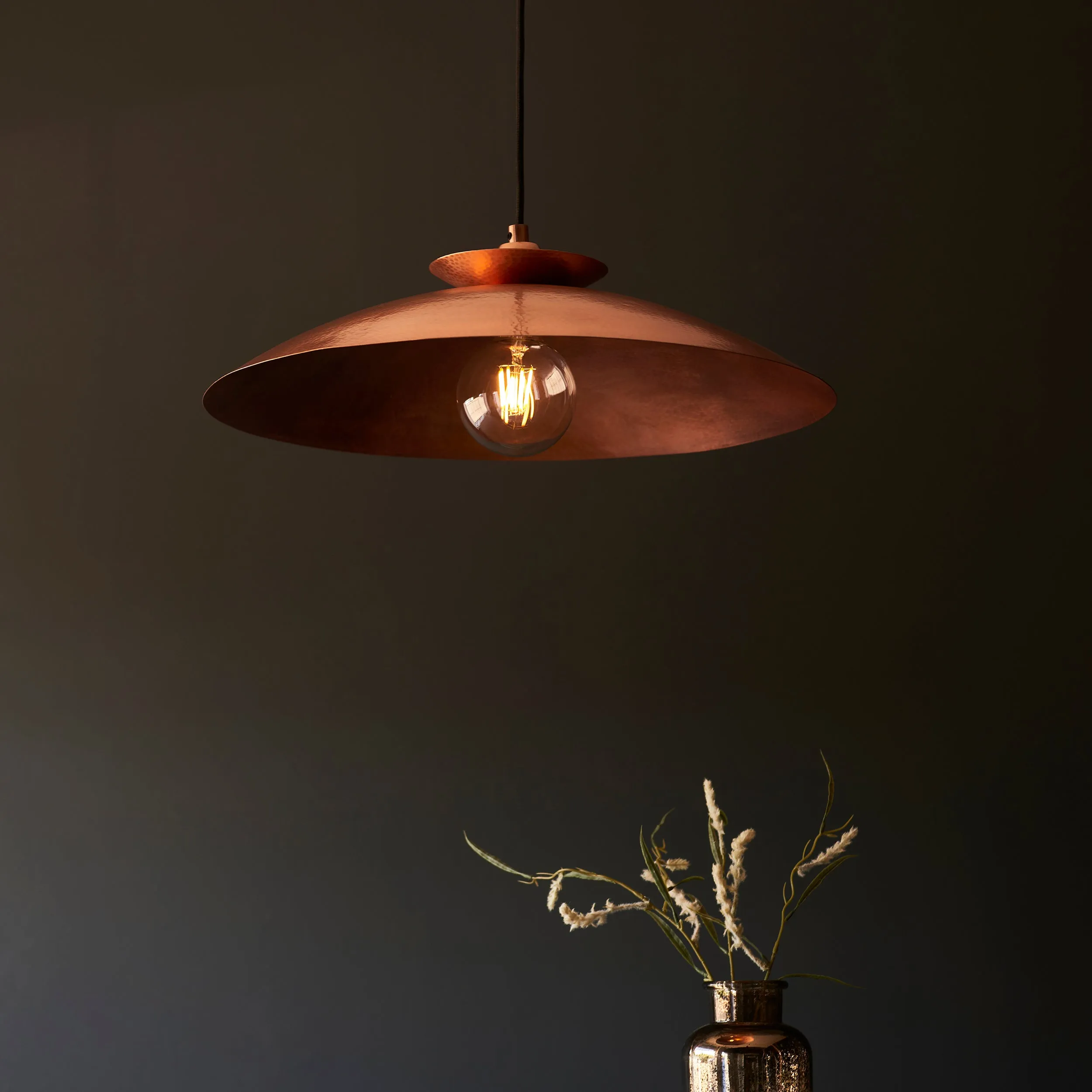 Amos Cattelan Disc Pendant Hammered Copper