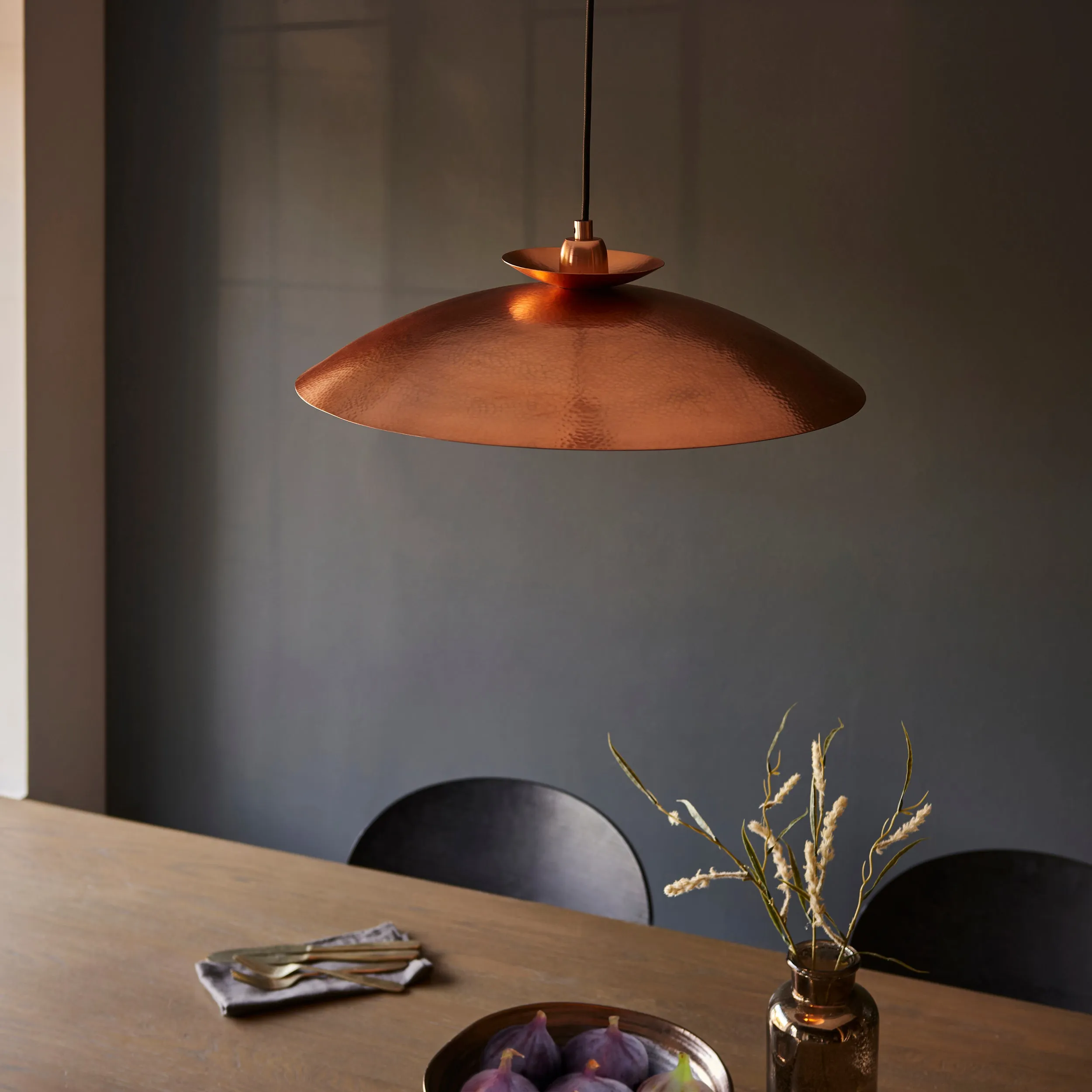 Amos Cattelan Disc Pendant Hammered Copper