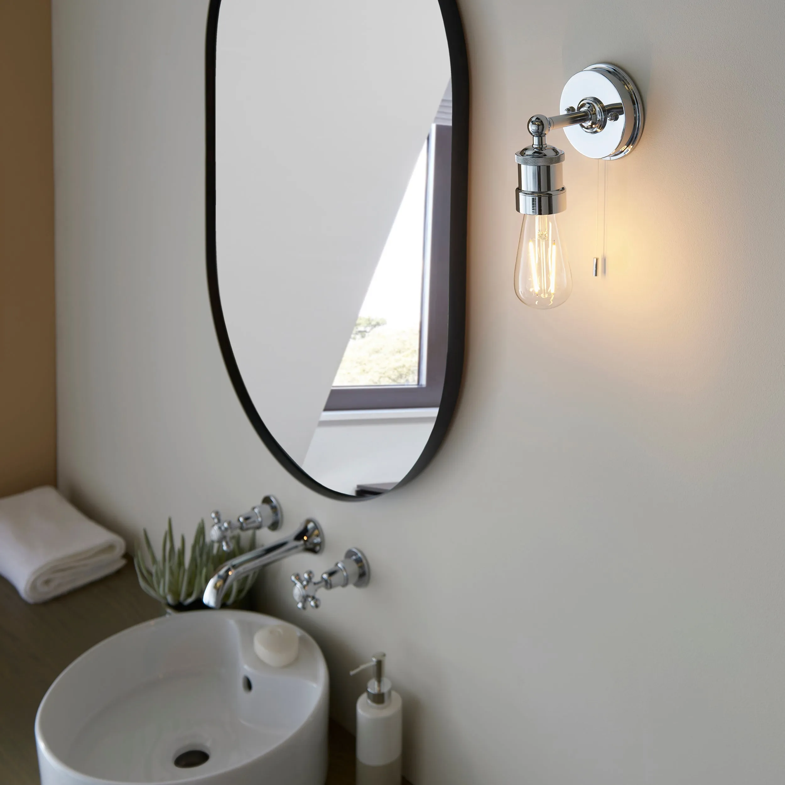 Amos Hartland Bathroom Wall Light Chrome