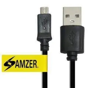 Amzer Universal Micro USB to USB 2.0 Data Sync and Charge Cable 10ft. - Black