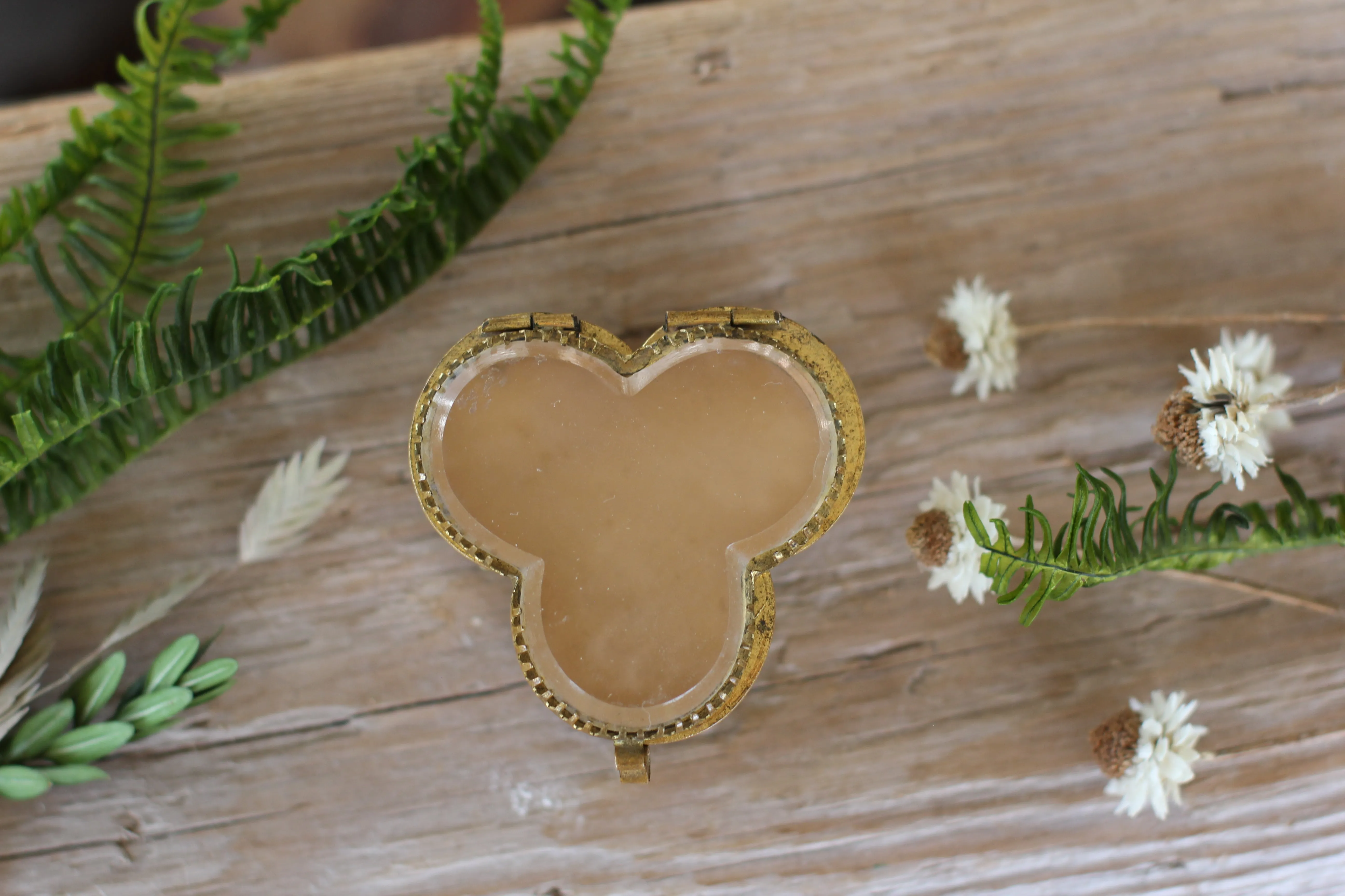 Antique Miniature Clover Jewelry Box