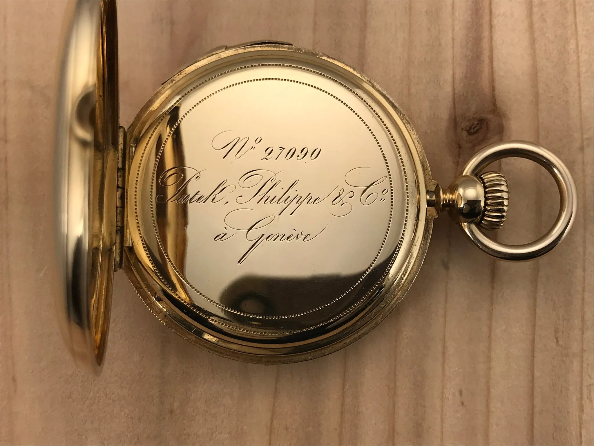 Antique Patek Philippe 18K Yellow Gold 1/4 Hour Repeater Pocket Watch