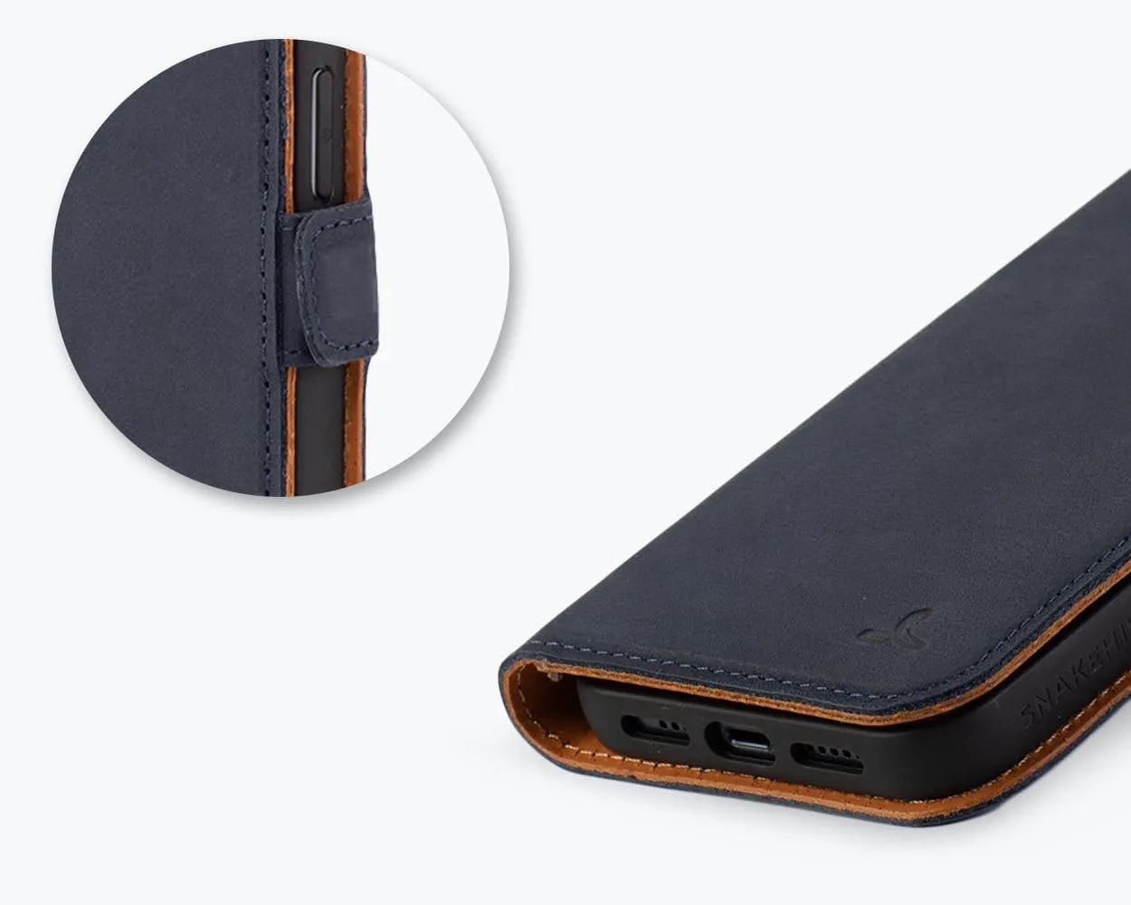 Apple iPhone 14 - Vintage Leather Wallet (Side Clasp)