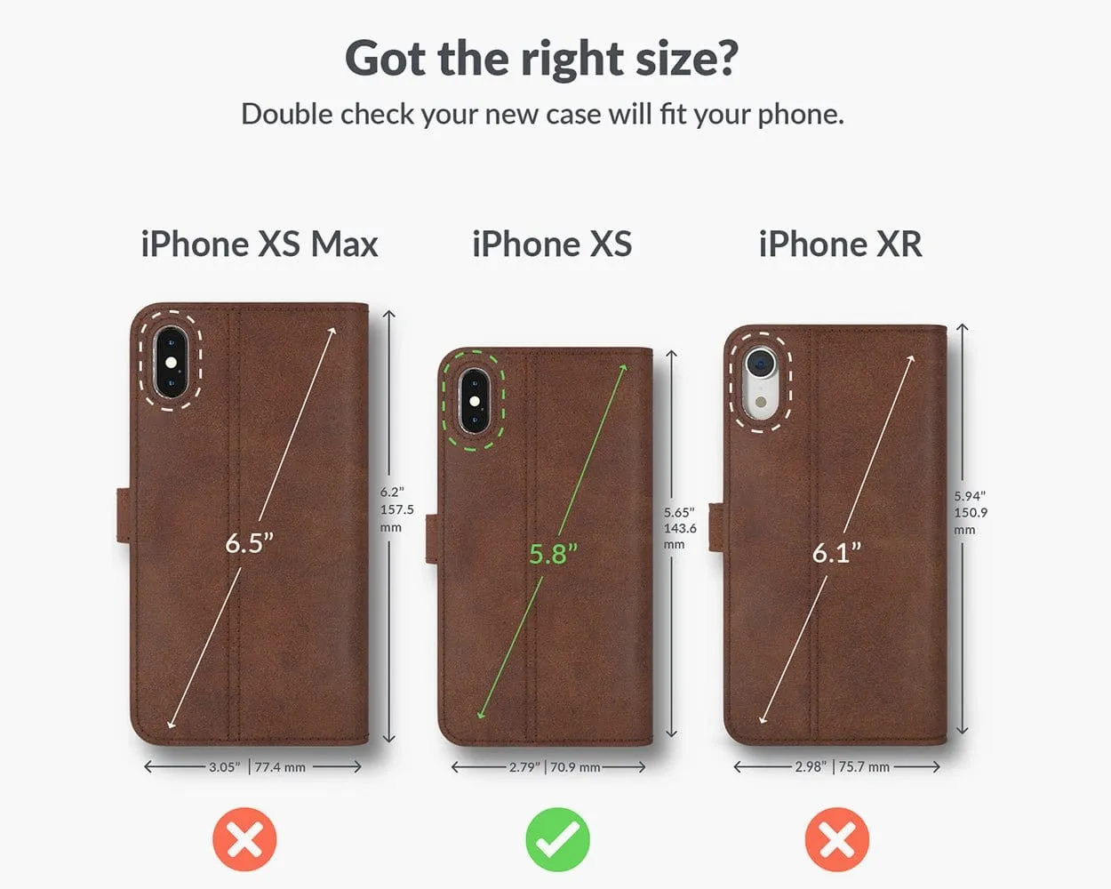 Apple iPhone X/XS - Vintage Leather Wallet (Almost Perfect)