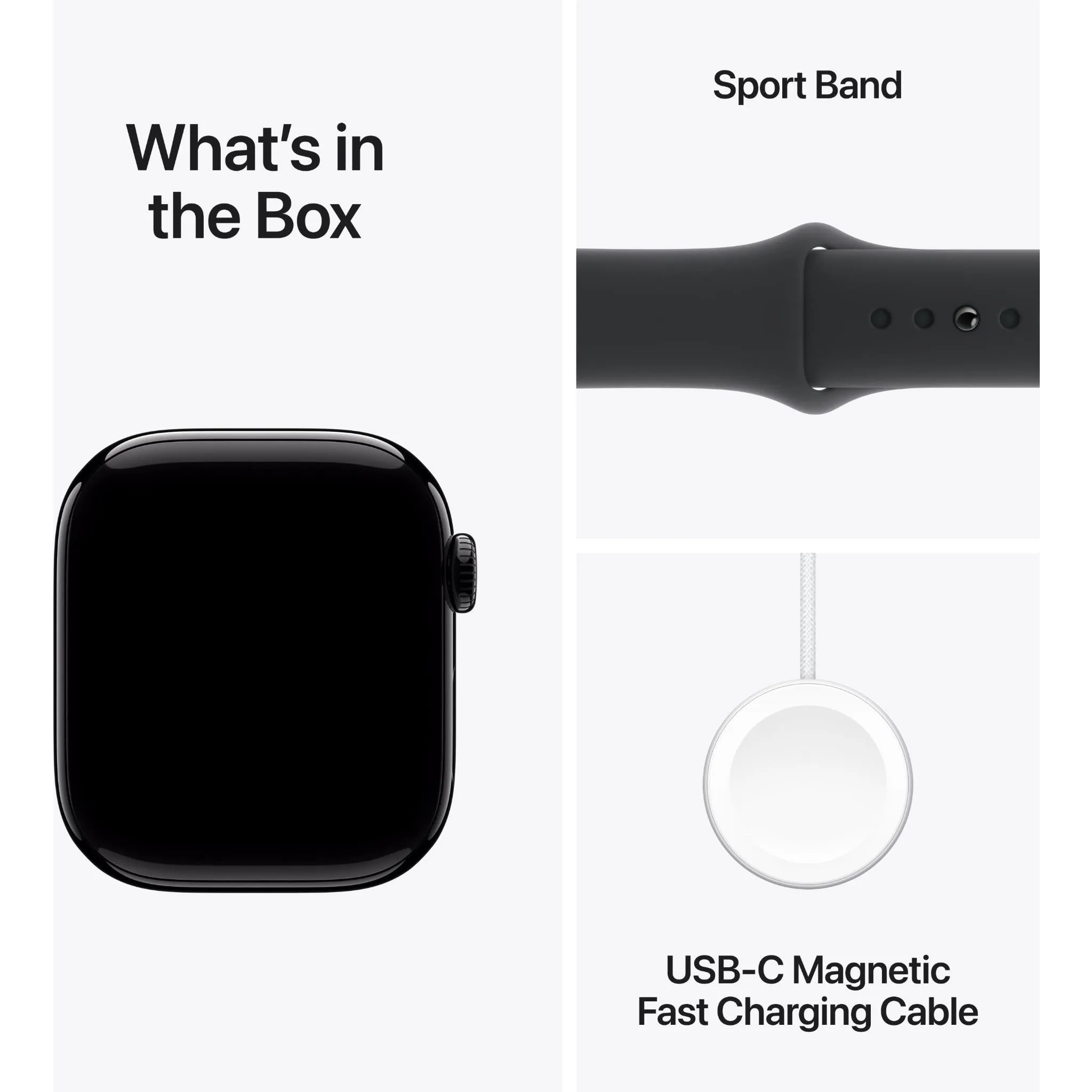 Apple Watch Series 10 42mm Jet Black Aluminium Case GPS Sport Band (S/M) [Black]