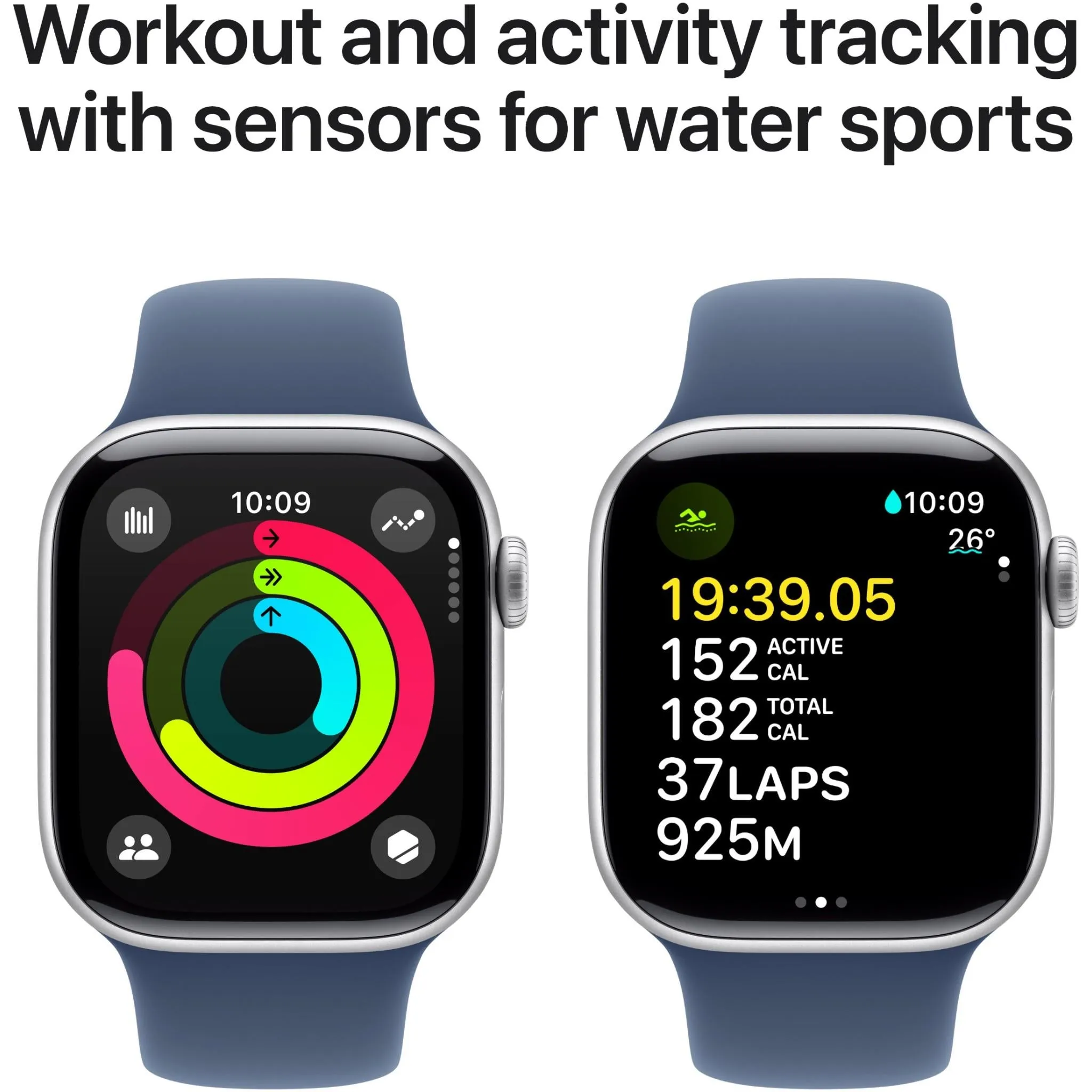 Apple Watch Series 10 42mm Silver Aluminium Case GPS Sport Band (S/M) [Denim]