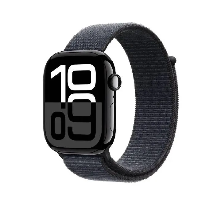 Apple Watch Series 10 GPS, 42 mm Jet Black Aluminium Case with Ink Sport Loop – MWWG3