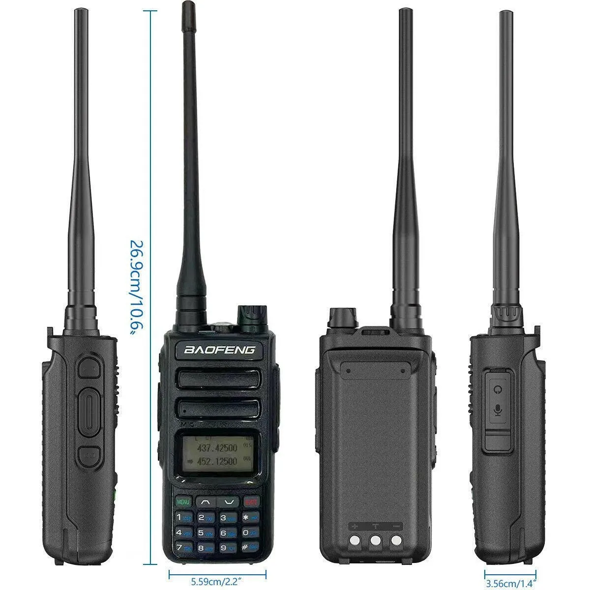 BAOFENG TH-15S Pro Handheld Radio Long Range Walkie Talkie 999 Channal Two Way Radios, GMRS Repeater Capable, NOAA Dual Band Ra