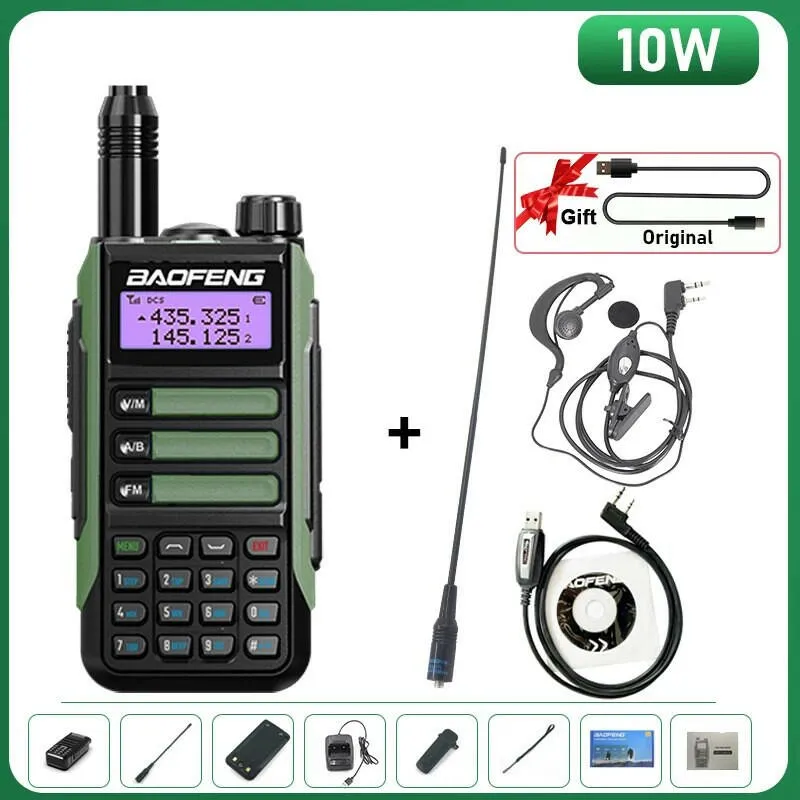 BaoFeng UV-16 Plus Walkie Talkie High Power USB C 10KM Long Range UV-16 Two Way Radio Dual Band Waterproof Transceiver FM Radio