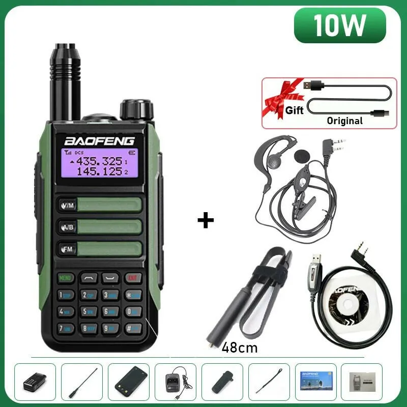 BaoFeng UV-16 Plus Walkie Talkie High Power USB C 10KM Long Range UV-16 Two Way Radio Dual Band Waterproof Transceiver FM Radio