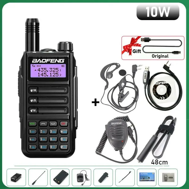 BaoFeng UV-16 Plus Walkie Talkie High Power USB C 10KM Long Range UV-16 Two Way Radio Dual Band Waterproof Transceiver FM Radio