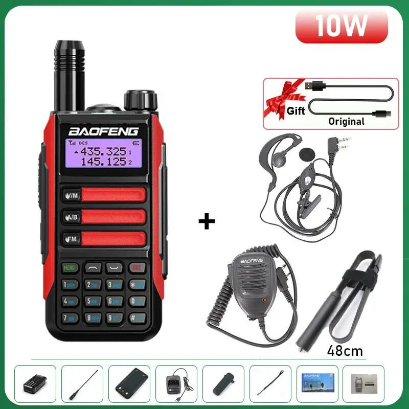 BaoFeng UV-16 Plus Walkie Talkie High Power USB C 10KM Long Range UV-16 Two Way Radio Dual Band Waterproof Transceiver FM Radio