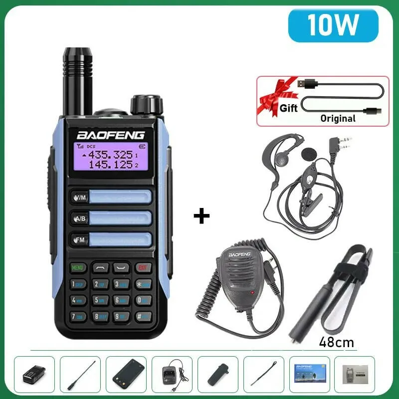 BaoFeng UV-16 Plus Walkie Talkie High Power USB C 10KM Long Range UV-16 Two Way Radio Dual Band Waterproof Transceiver FM Radio