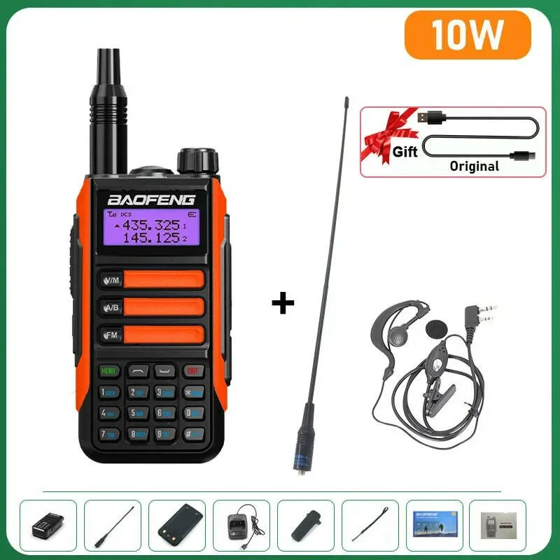 BaoFeng UV-16 Plus Walkie Talkie High Power USB C 10KM Long Range UV-16 Two Way Radio Dual Band Waterproof Transceiver FM Radio