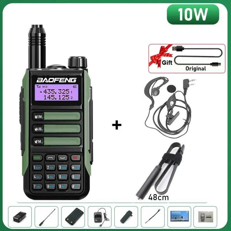 BaoFeng UV-16 Plus Walkie Talkie High Power USB C 10KM Long Range UV-16 Two Way Radio Dual Band Waterproof Transceiver FM Radio