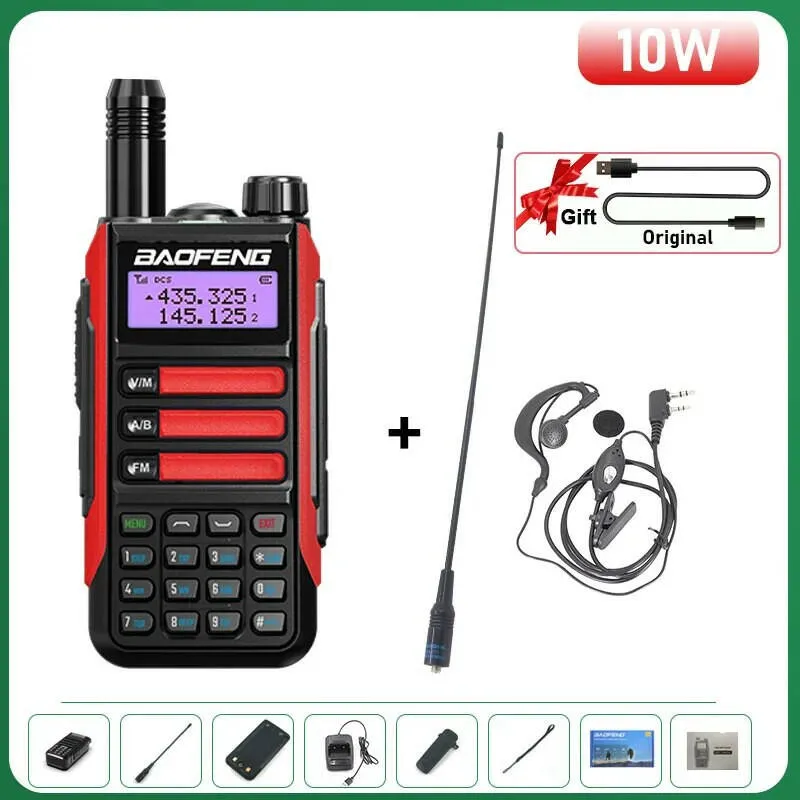 BaoFeng UV-16 Plus Walkie Talkie High Power USB C 10KM Long Range UV-16 Two Way Radio Dual Band Waterproof Transceiver FM Radio