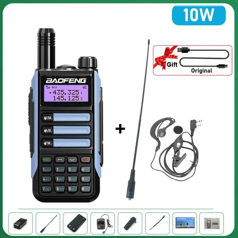 BaoFeng UV-16 Plus Walkie Talkie High Power USB C 10KM Long Range UV-16 Two Way Radio Dual Band Waterproof Transceiver FM Radio