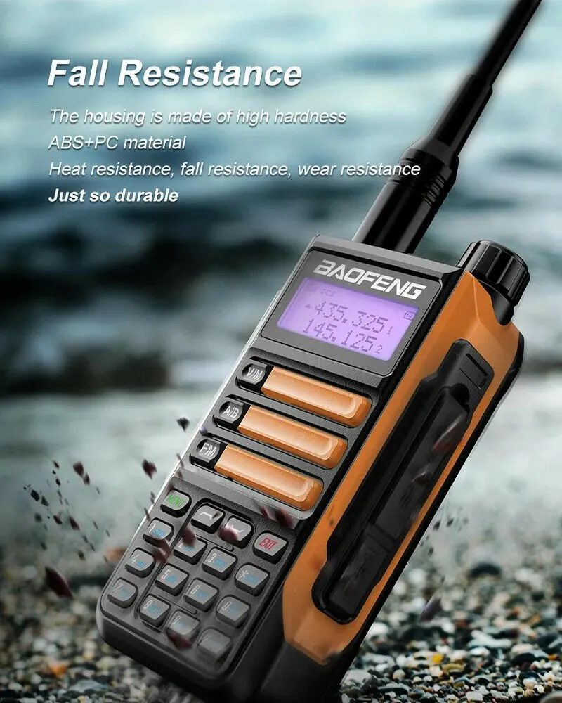 BaoFeng UV-16 Plus Walkie Talkie High Power USB C 10KM Long Range UV-16 Two Way Radio Dual Band Waterproof Transceiver FM Radio