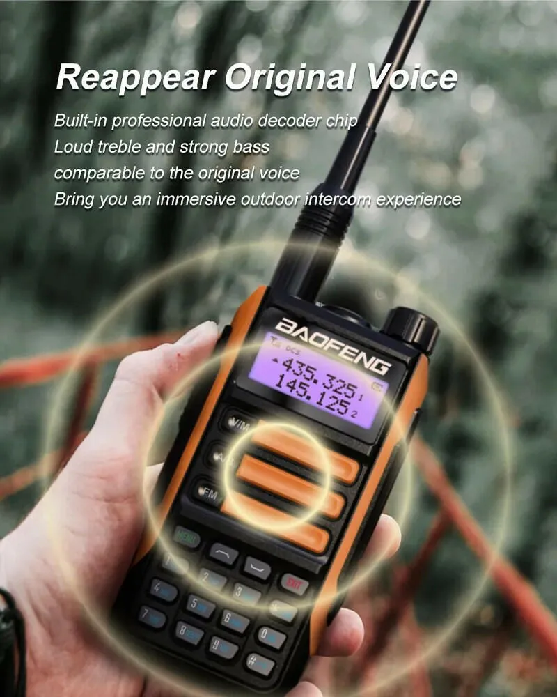 BaoFeng UV-16 Plus Walkie Talkie High Power USB C 10KM Long Range UV-16 Two Way Radio Dual Band Waterproof Transceiver FM Radio